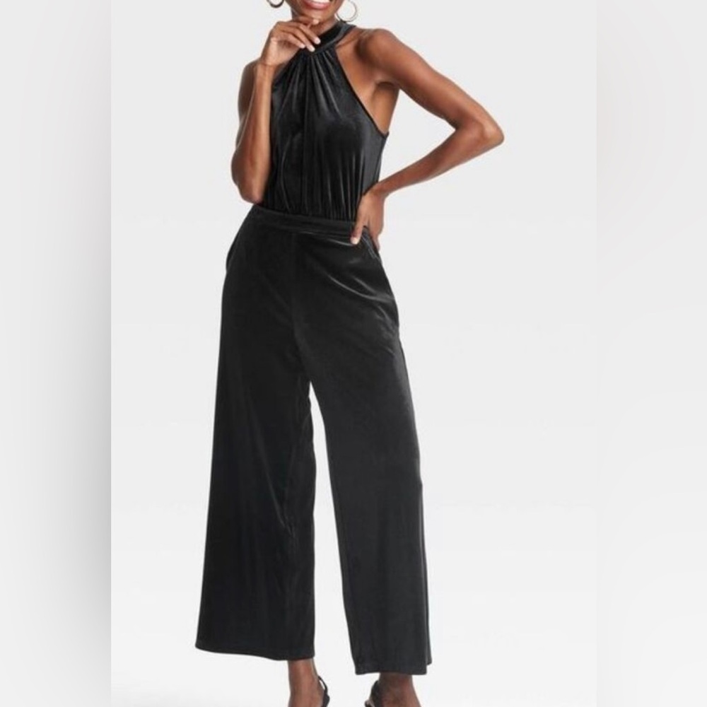 NWT A NEW DAY Velvet Wide Leg Crop Jumpsuit XL